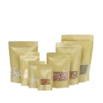 Kraft Standup pouches MX-001-2 (100 X 150 +35/40mm ) + window + zipper