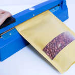 Kraft Standup pouches MX-001-2 (100 X 150 +35/40mm ) + window + zipper - Image 4