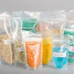 Doy Bag (1000ml) 165mm X 230mm  (+98mm) With Zipper * No hanging Hole