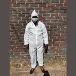 Overall disposable Large with hood elasticated Medium